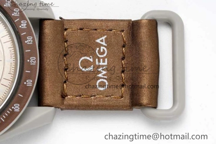 0427 Speedmaster Misson To Saturn 1:1 Best Edition Beige Dial On Nylon Strap Quartz Casual 7861